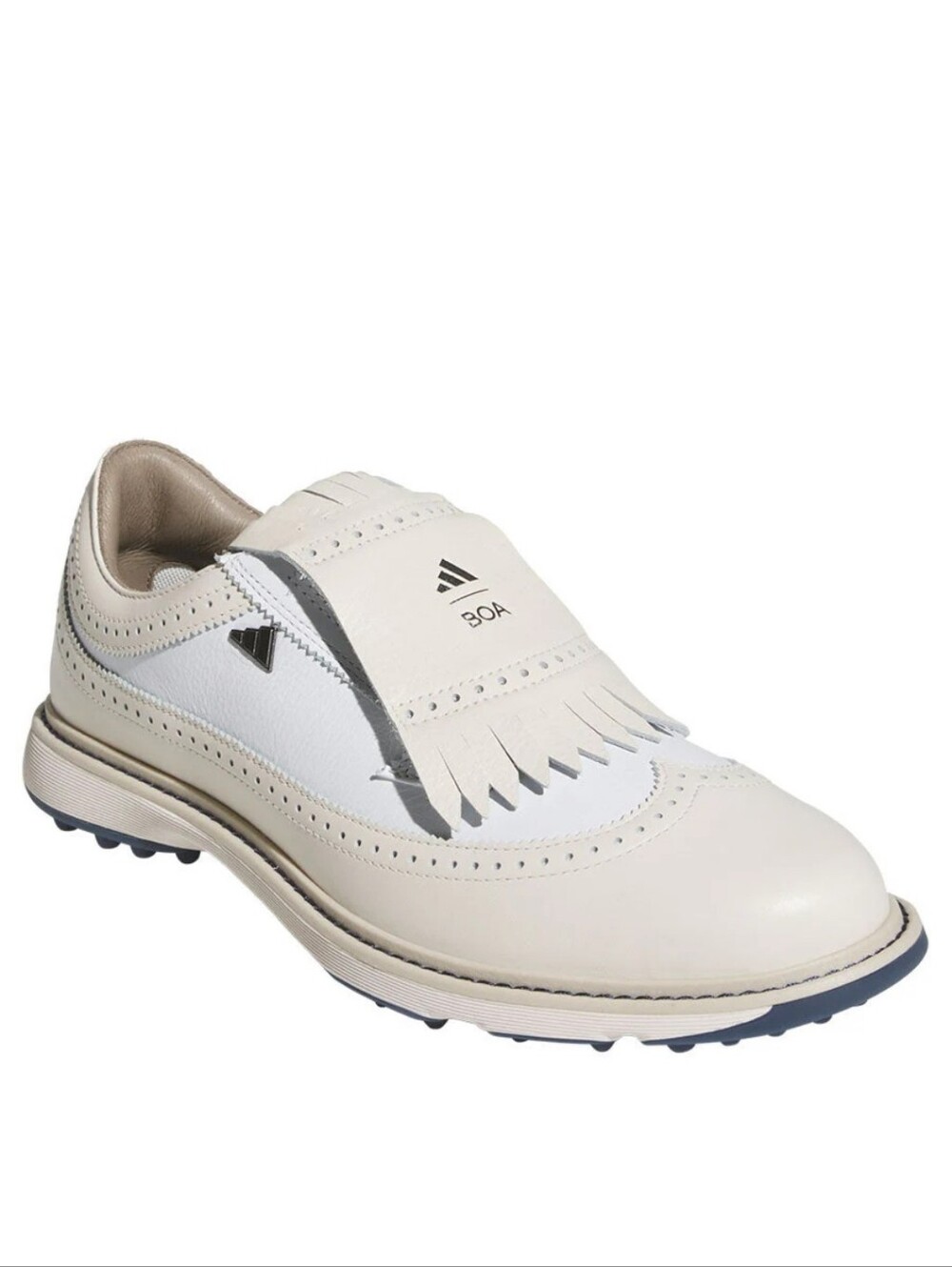 adidas Men's White and Light Gray Golf Kiltie Slip-On Loafer